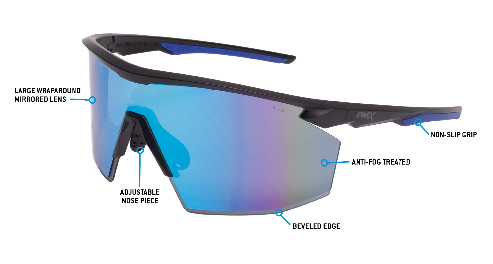 PMXSPEC MATTE BLACK-BLUE / BLUE MIRROR