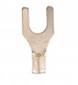 Non-Insulated Fork/Spade Terminal, 16-14 AWG, Bolt 1/4"