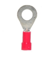 Vinyl Insulated Closed Ring Terminal, 22-16 AWG, Bolt 1/4"