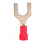 Vinyl Insulated Fork/Spade Terminal, 22-16 AWG, Bolt 1/4"