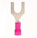 Nylon Insulated Fork/Spade Terminal, 22-18 AWG, Bolt 1/4"