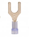 Nylon Insulated Fork/Spade Terminal, 16-14 AWG, Bolt 1/4"
