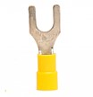Vinyl Insulated Fork/Spade Terminal, 12-10 AWG, Bolt 1/4"