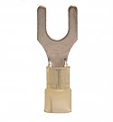 Nylon Insulated Fork/Spade Terminal, 12-10 AWG, Bolt 1/4"