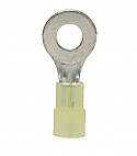 Nylon Insulated Closed Ring Terminal, 12-10 AWG, Bolt 1/4"