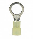 Nylon Insulated Closed Ring Terminal, 12-10 AWG, Bolt 3/8"