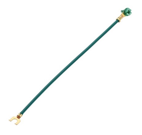 12 AWG Stranded Grounding Wire, 8" Tail, Grounding Screw and #10 Fork / Spade Crimped End
